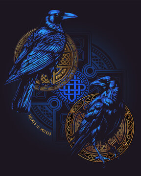 Hugin and Munin are Odin's all-seeing ravens.  Scandinavian mythology