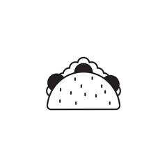 Taco icon design with white background stock illustration