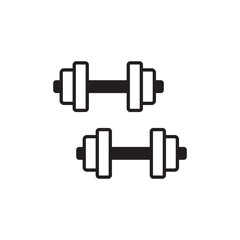 Dumbbell icon design with white background stock illustration