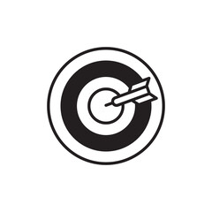 Dartboard icon design with white background stock illustration