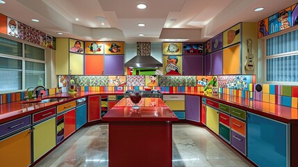 Open kitchen with a pop art theme