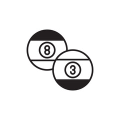 Pool Ball icon design with white background stock illustration