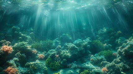 Fototapeta premium Underwater world. Coral reef and fishes in Red sea at Egypt