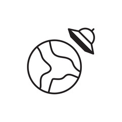 Ufo icon design with white background stock illustration
