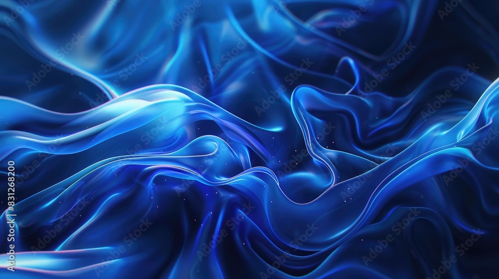 Poster blue abstract background with swirling particle curves and a hi-tech, futuristic design, perfect for