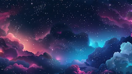 Amazing space background with colorful nebula and stars.