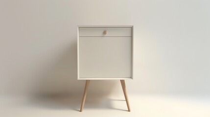 Scandinavian storage cabinet with sleek design, white finish, and simple decor