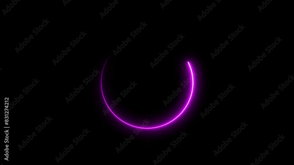Canvas Prints abstract beautiful neon light glowing circle frame background 4k animation.