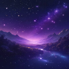 Fototapeta premium starry night sky pink