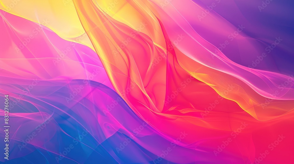Poster An abstract colorful gradient background with smooth transitions of vibrant hues, perfect for banners and presentations, creating a lively and dynamic visual effect