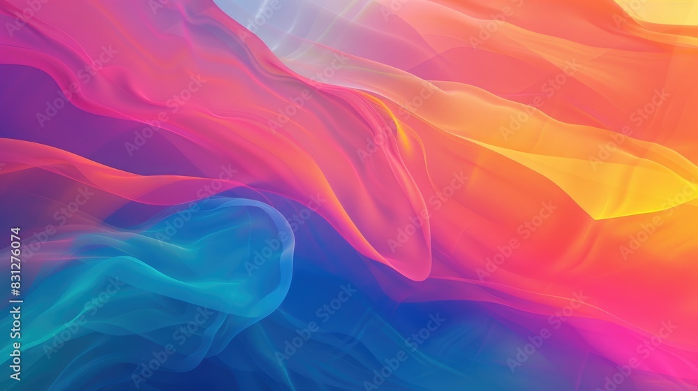Poster An abstract colorful gradient background with smooth transitions of vibrant hues, perfect for banners and presentations, creating a lively and dynamic visual effect