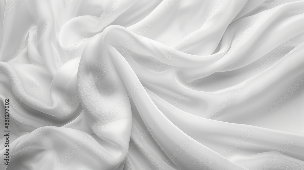 Poster abstract white fabric texture with a smooth, blurred effect, ideal for creating a gentle and calming