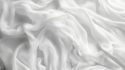 Obraz premium Abstract white fabric texture with a smooth, blurred effect, ideal for creating a gentle and calming background
