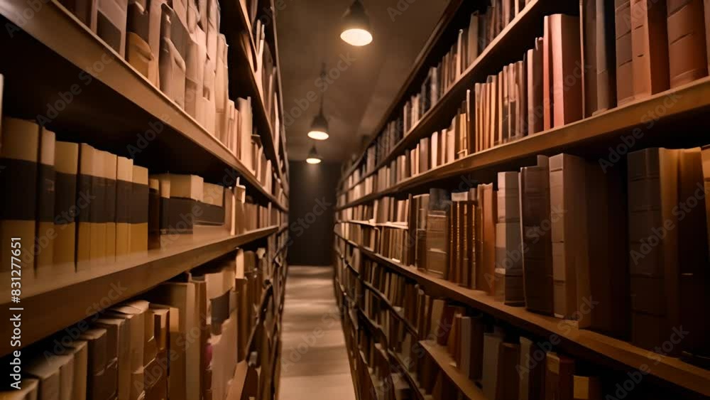 Poster extensive collection of books on multiple shelves generative ai