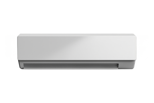 The image shows a white air conditioner.