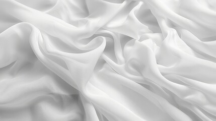 Obraz premium Abstract white fabric texture background with a smooth, blurred effect, ideal for a gentle and calming design