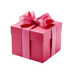 Obraz premium Gift box with ribbon on isolated transparent background PNG cut out clipart.