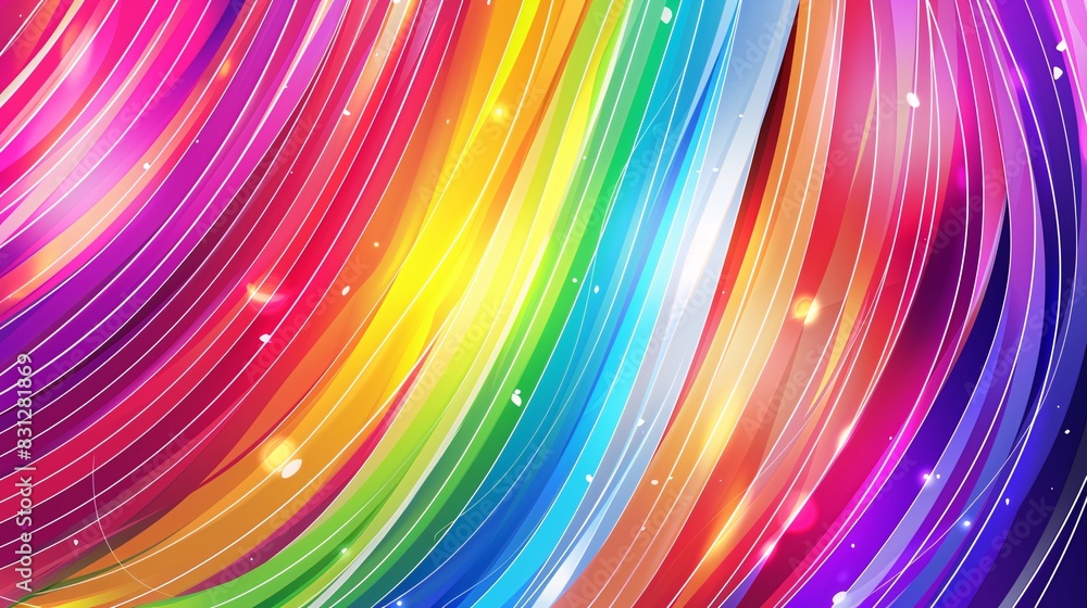 Poster colorful abstract waves blend seamlessly in a vibrant spectrum, showcasing a dynamic and lively desi