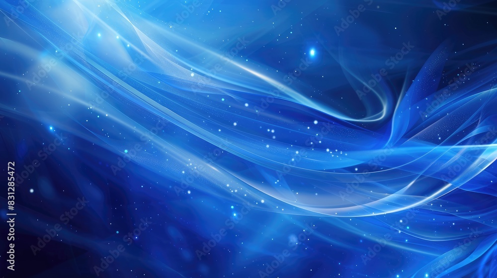 Poster abstract blue background with dynamic particle curves, perfect for a modern and futuristic hi-tech d