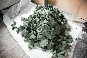 Large pile of   modeling clay . Clay for sculpture background