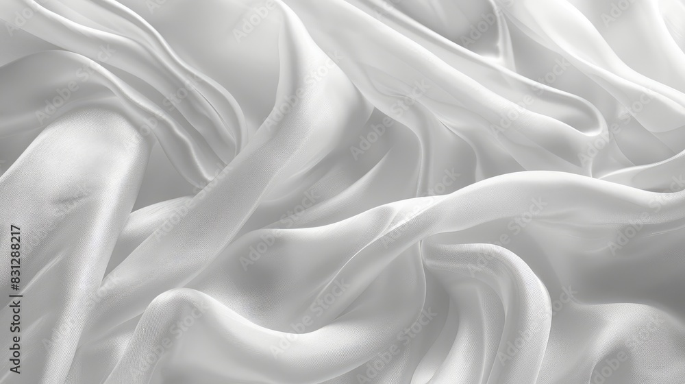Poster abstract background featuring a smooth, blurred white fabric texture, ideal for creating a gentle an