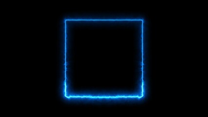 abstract glowing neon light rectangle frame background illustration 4k.