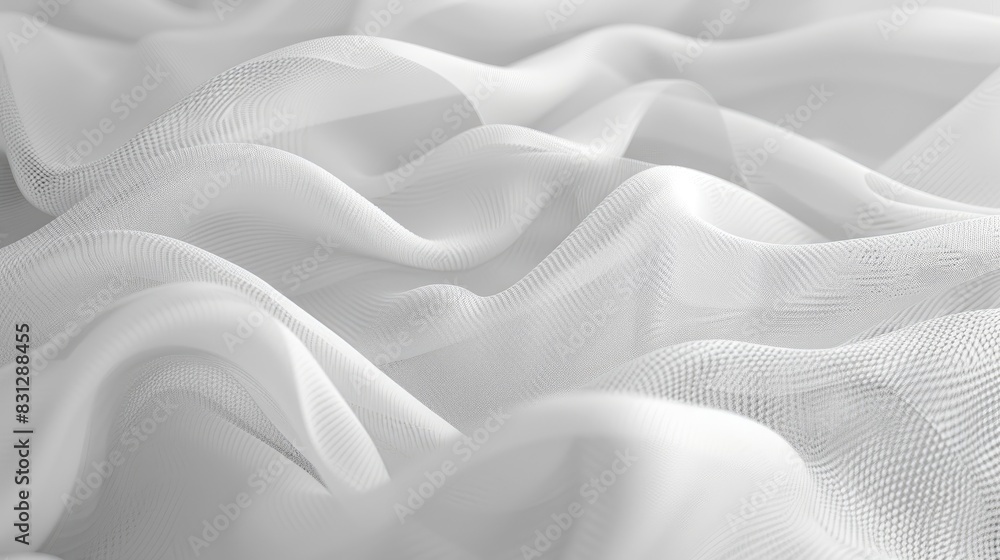 Poster Abstract background featuring a smooth, blurred white fabric texture, ideal for creating a gentle and elegant visual effect