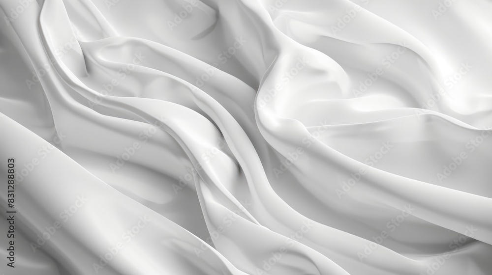 Poster abstract background featuring a smooth, blurred white fabric texture, ideal for creating a gentle an