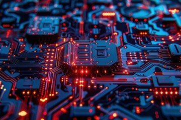 he board is made up of many small components, including a red button