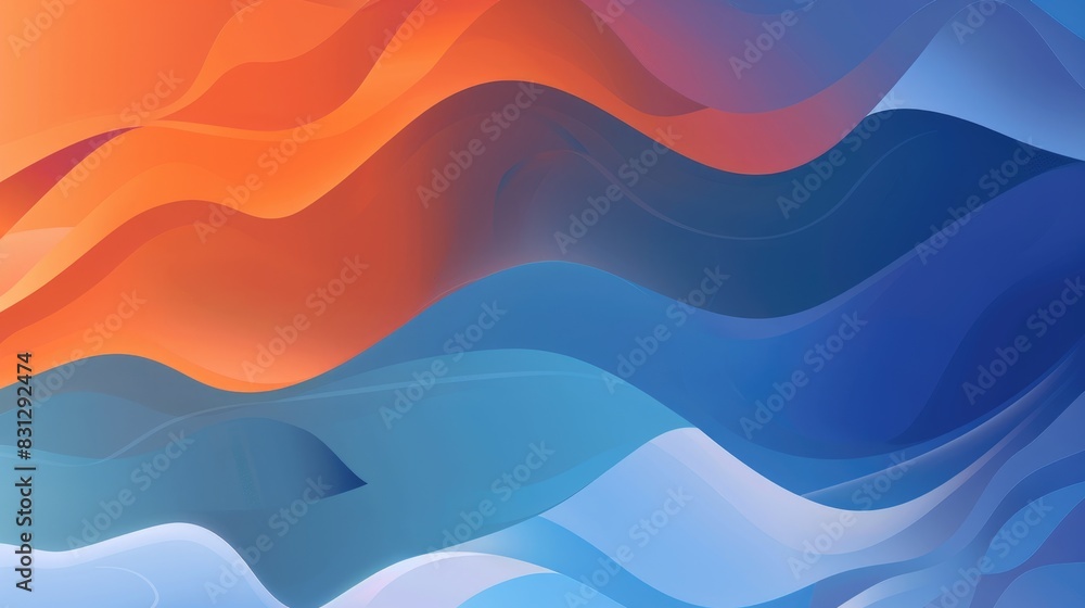 Poster a smooth gradient background featuring a mix of cool blues and warm oranges, ideal for creating a ba
