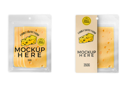 Sliced Cheese Package Mockup