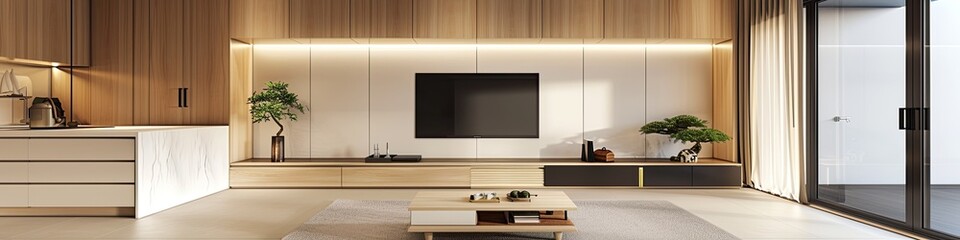 modern living room with a minimalist design and a focus on functionality