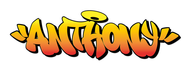 Anthony name in graffiti style. Vector illustration.