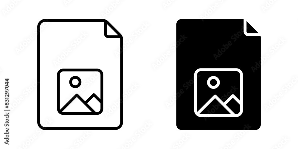 Poster image file icon set. for mobile concept and web design. vector illustration