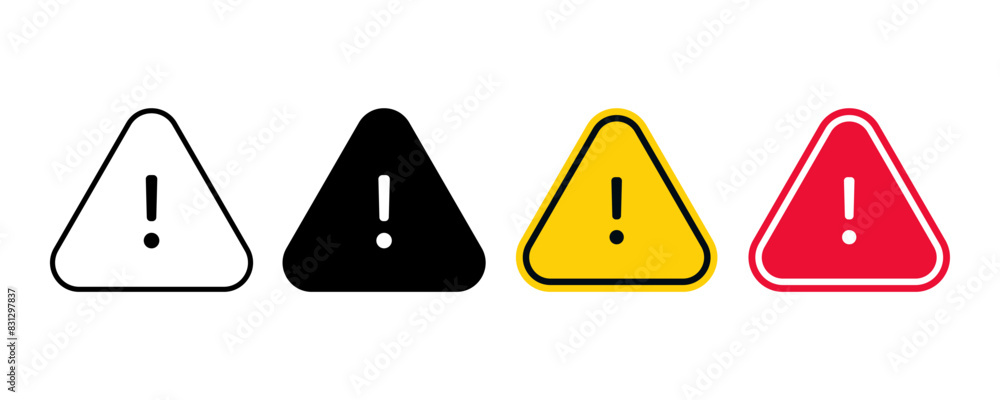 Poster caution. alert. warning icon set. for mobile concept and web design. vector illustration