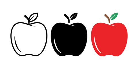 Apple icon set. for mobile concept and web design. vector illustration
