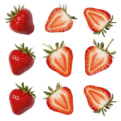 Isolated PNG Strawberry Fruit, GENERATIVE AI