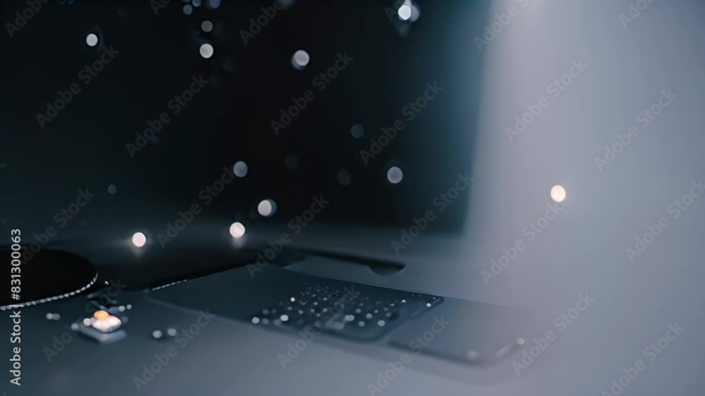 Aufkleber astronaut in space suit using laptop generative ai