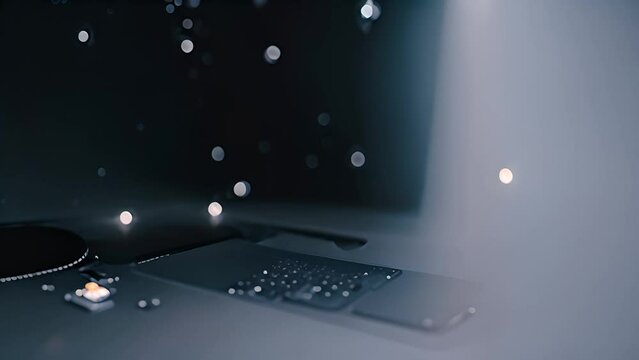 Astronaut in Space Suit Using Laptop Generative AI