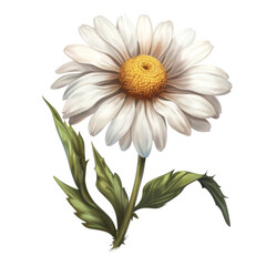 Daisy flower isolated on white background, close-up