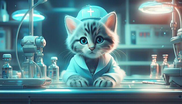 cat by the vet