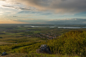 Obraz premium Color spring evening sunset near Klentnice village in south Moravia
