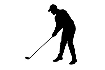 golfer silhouette vector illustration