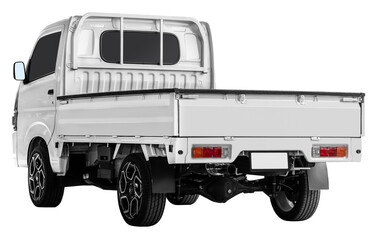 Back view white mini truck