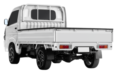 Back view white mini truck