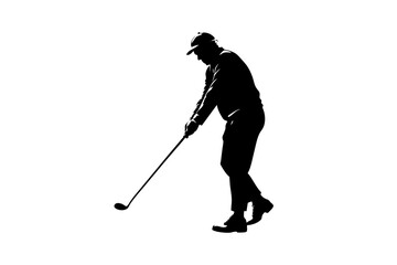 golfer silhouette vector illustration