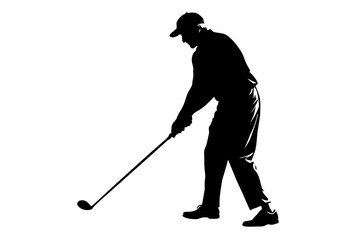 golfer silhouette vector illustration