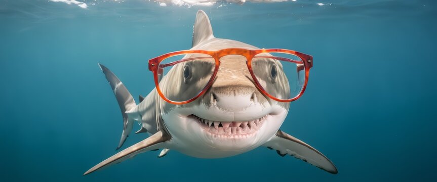 Smiling Shark with Glasses