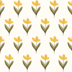 Flower Seamless Pattern Background.  Wrapping Paper Print. Textile Fabric Swatch Texture. Trendy and Fashionable Dress Print. Floral Garden and Nature Beauty Concept. 