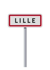Panneau d'entrée de la ville de Lille (Nord) en vectoriel